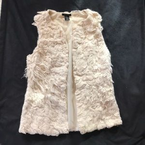 Faux fur/wool white vest